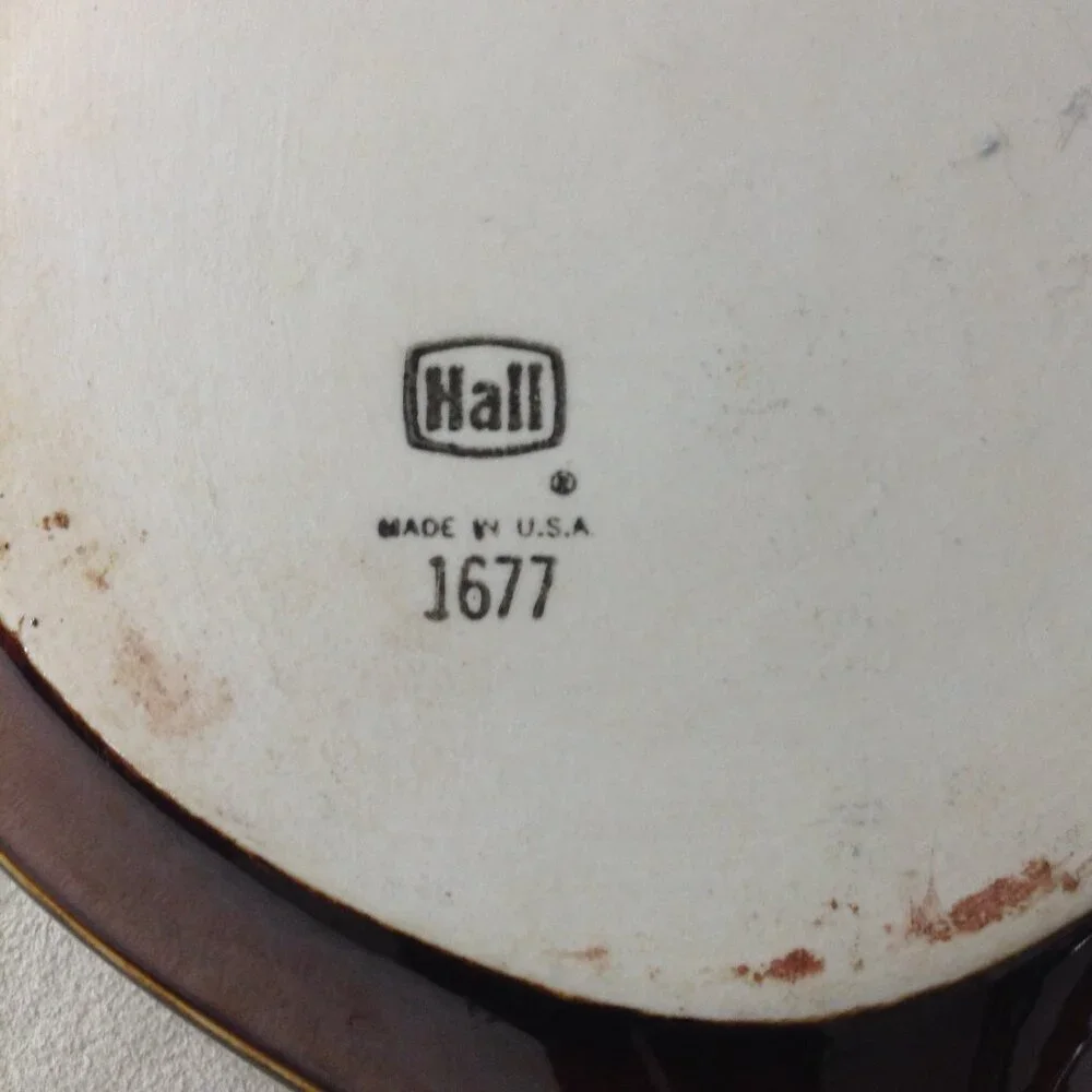 VTG Hall #1677(2) Stoneware Skillet Dishes; 12x8